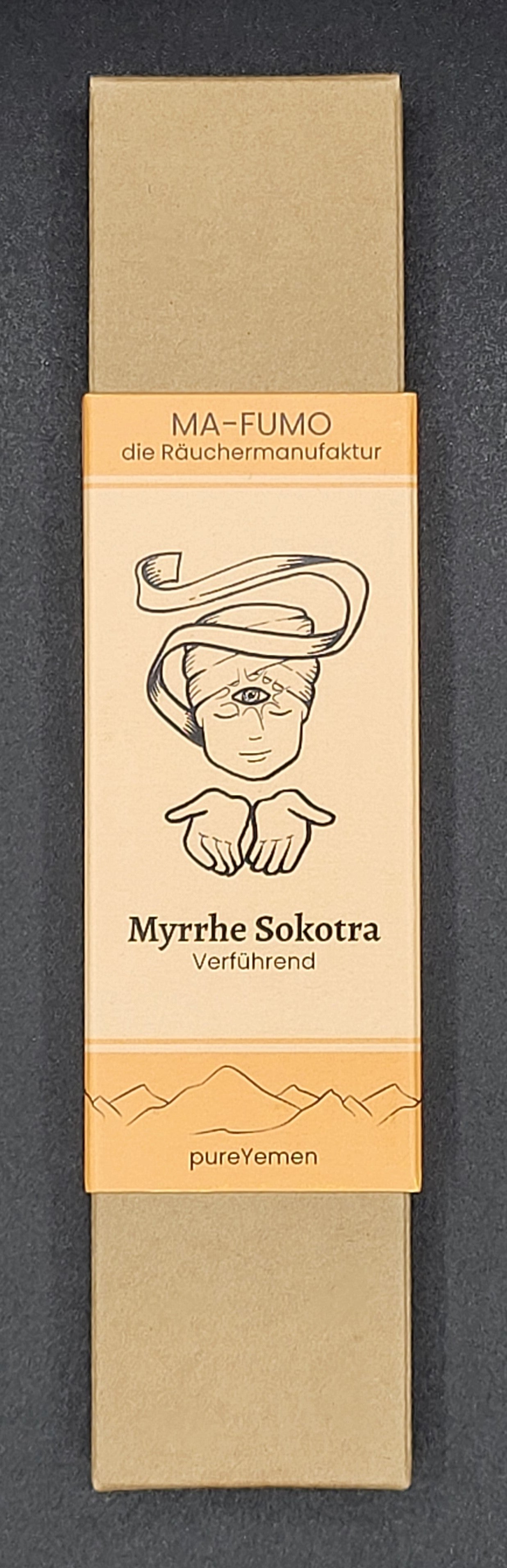 von Hand gerollte Räucherstäbchen aus dem Jemen mit Myrrhe Harz