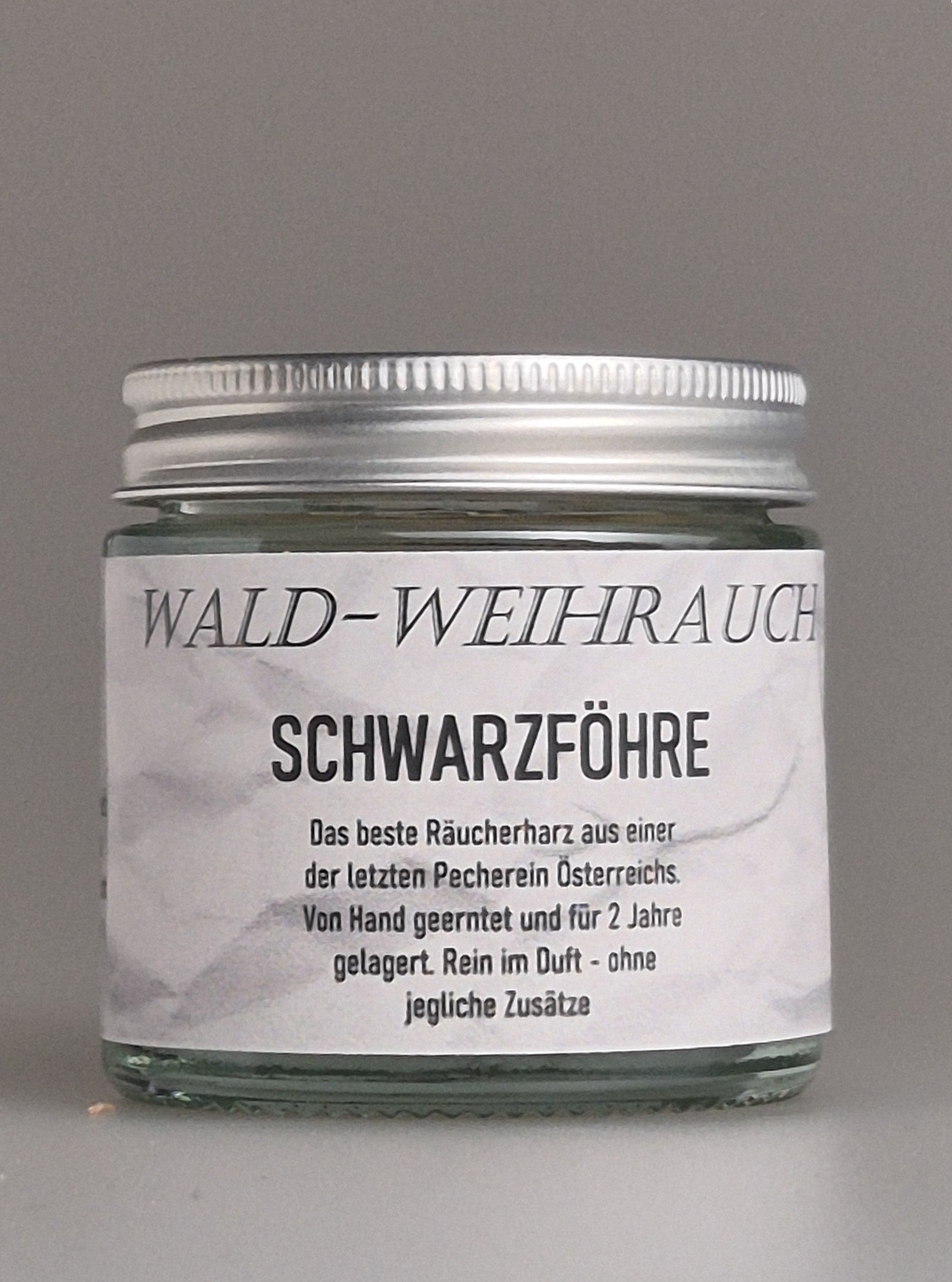 Waldweihrauch Schwarzföhre / Schwarzkiefer. Edles Baumharz aus Österreich. Rein im Duft - ohne Zusätze. Im Shop von MA-FUMO zu bestellen.