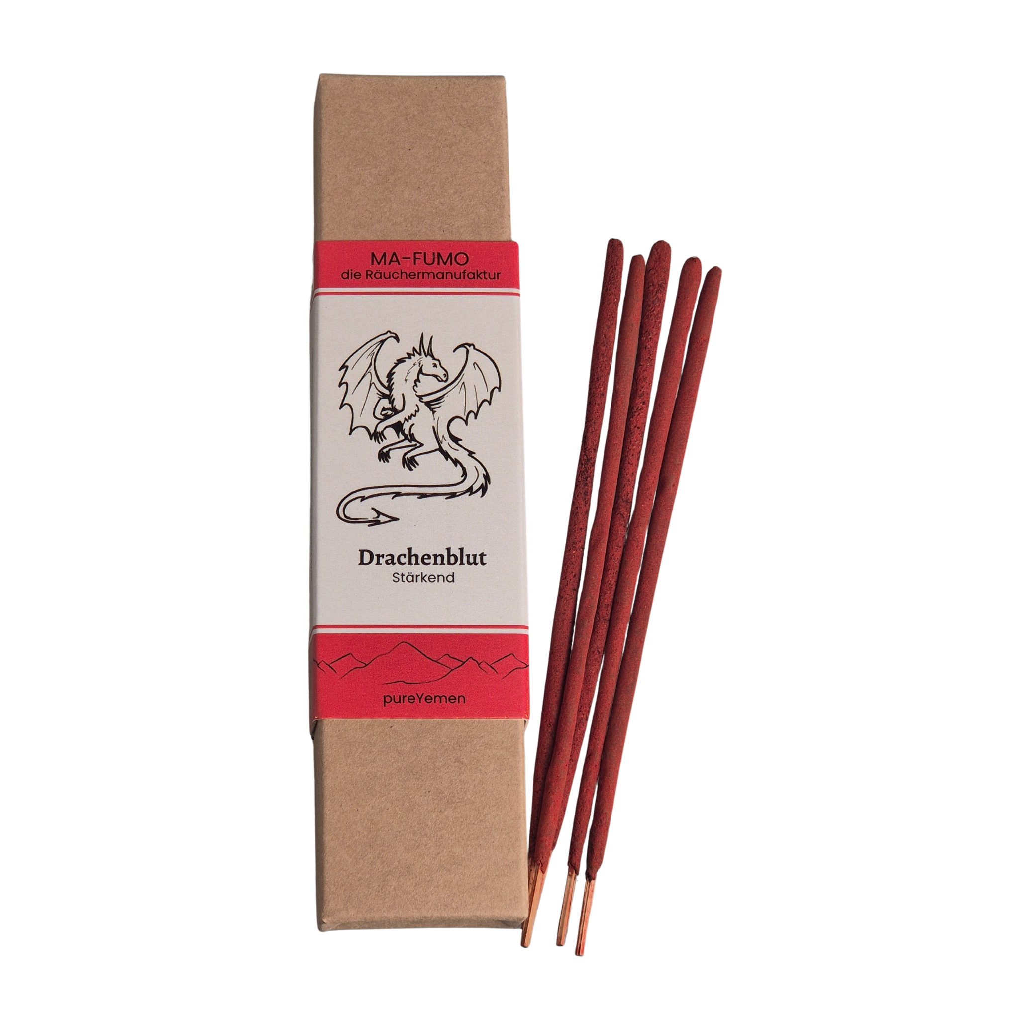 von hand gerollte räucherstäbchen aus dem jemen mit drachenblut harz