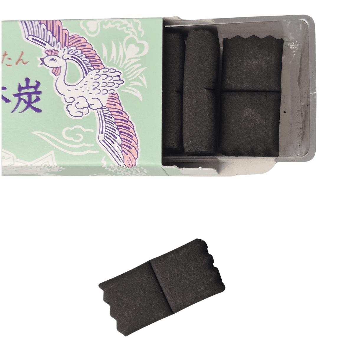 Japanische Räucherkohle MYOSHI von BAIEIDO, Packung mit 20 Stück