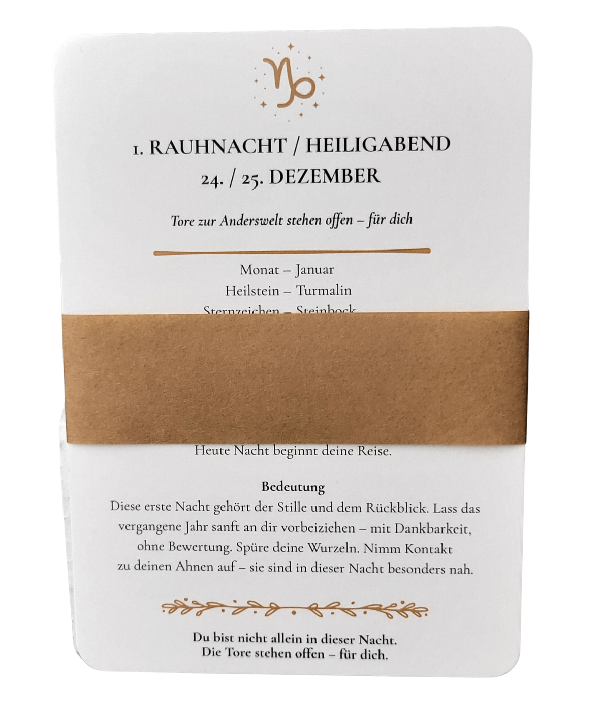 13 Karten für die 12 heiligen Nächte - mit Tagesthema, Affirmation, Impuls, Fragen und Bedeutung - gedruckt auf Naturpapier