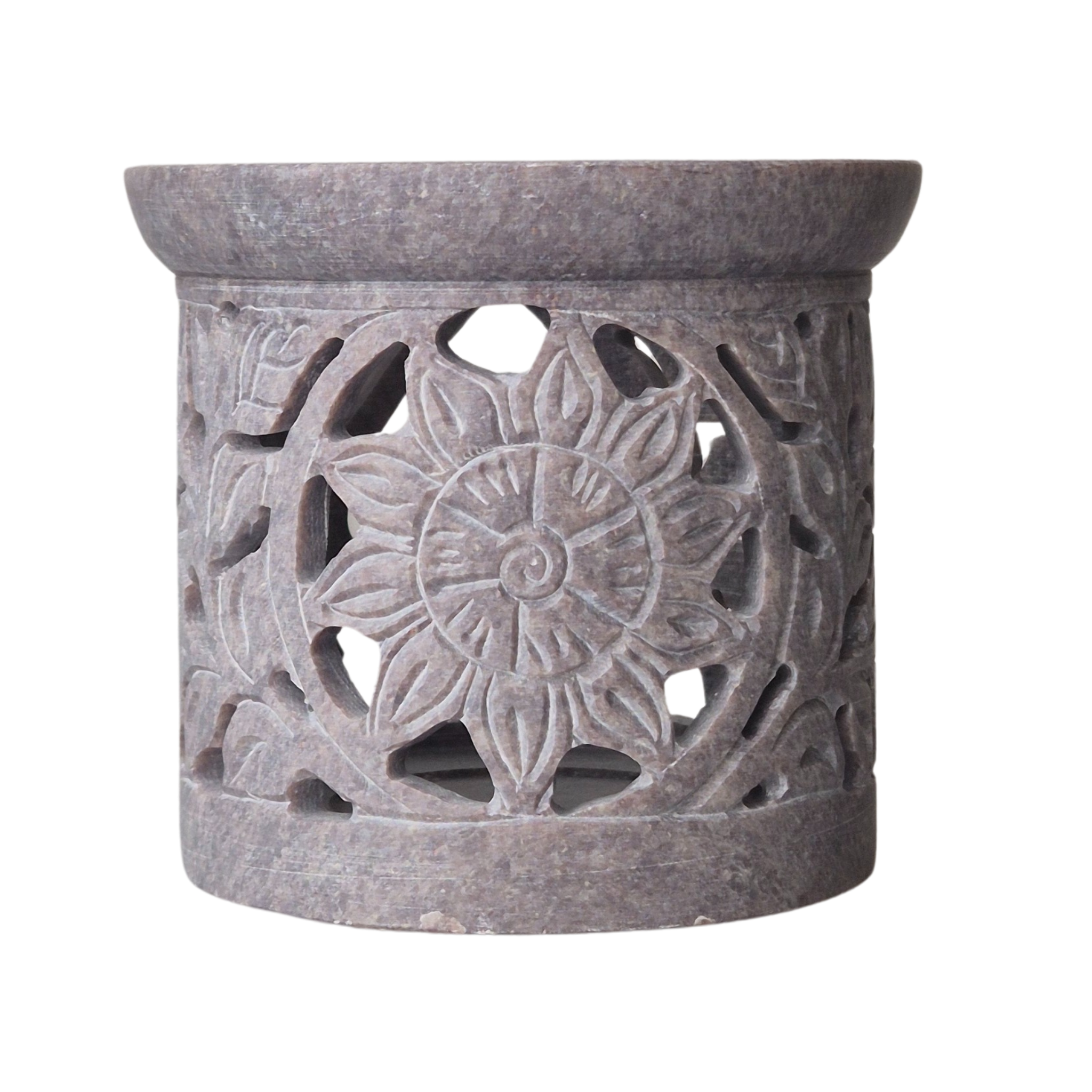 Räuchergefäß aus Speckstein, Siebträger zum Räuchern , Durchmesser 10cm, Sieb 9 cm