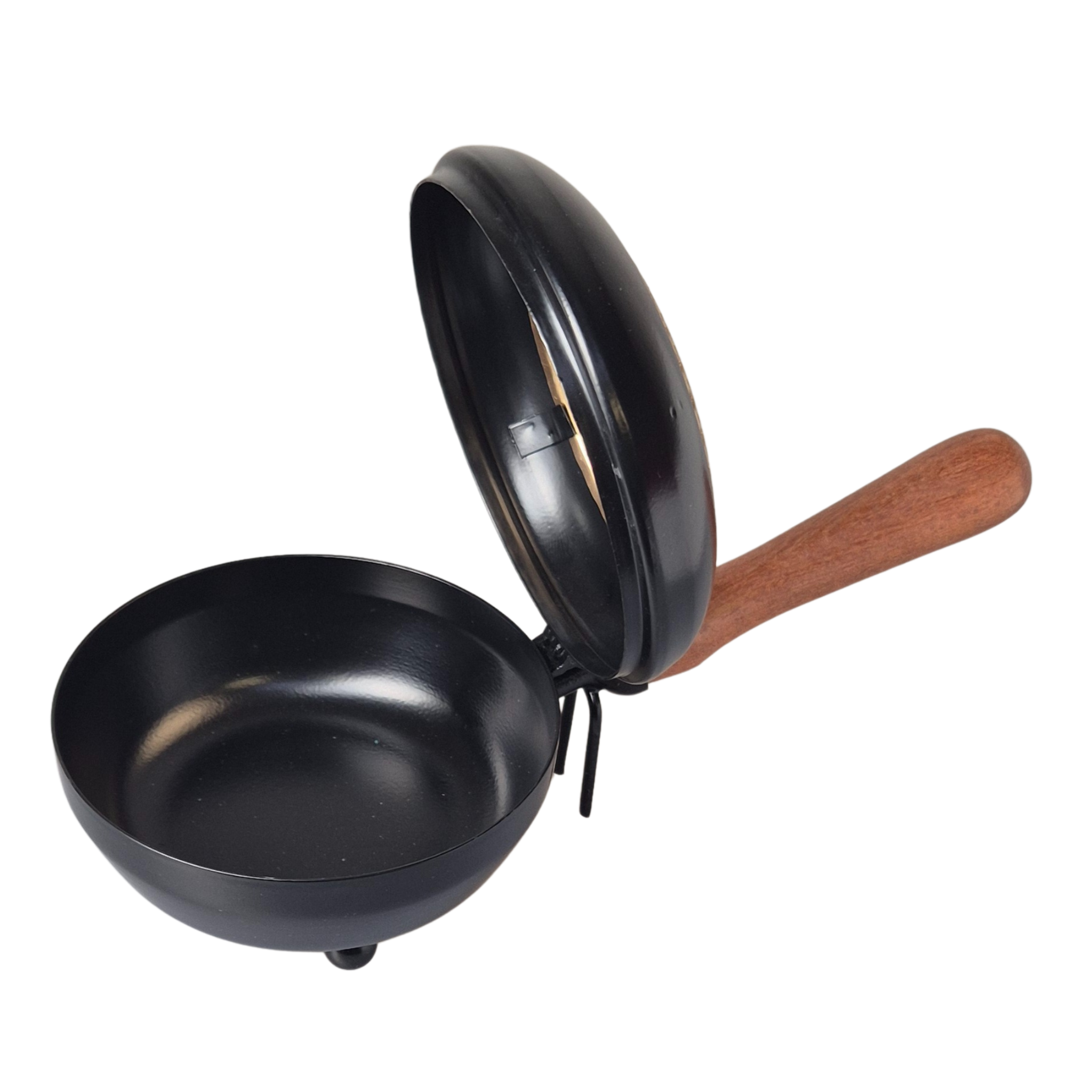 Große Räucherpfanne, Tragegefäß zum Räuchern mit Kohle, praktischer Holzgriff zum halten und schwenken