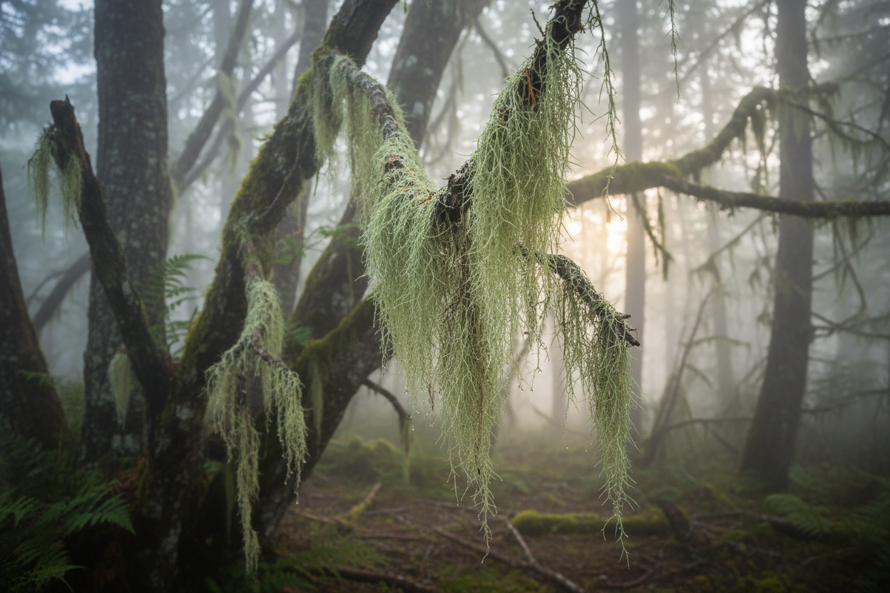 Bartflechte (Usnea barbata) – Das silberne Haar der alten Wälder zum Räuchern