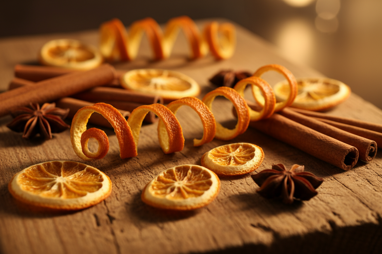 Orangenschalen (Citrus sinensis) – Die sonnige Haut der goldenen Frucht zum Räuchern