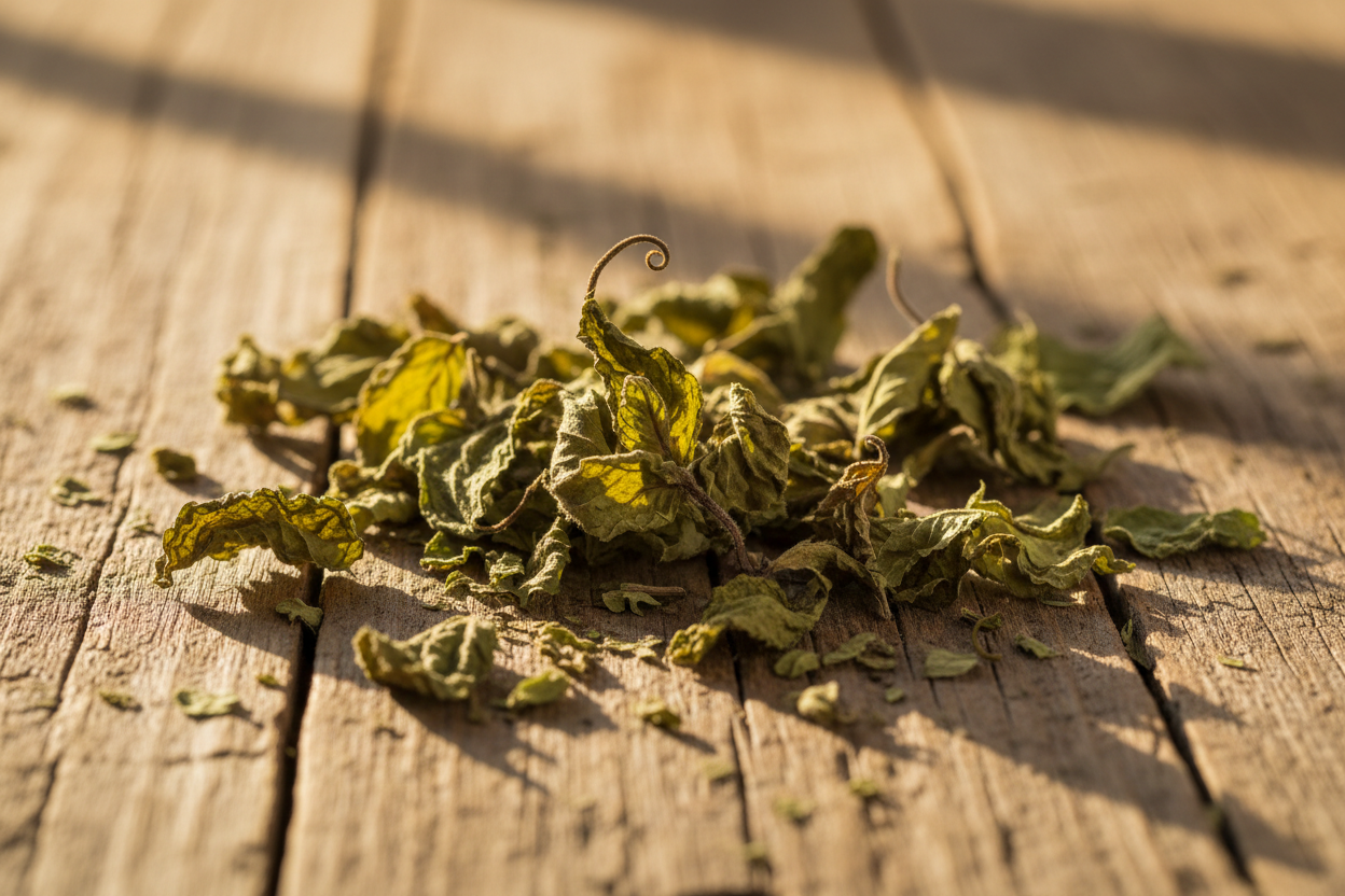 Getrocknete Pfefferminzblätter (Mentha x piperita) zum Räuchern