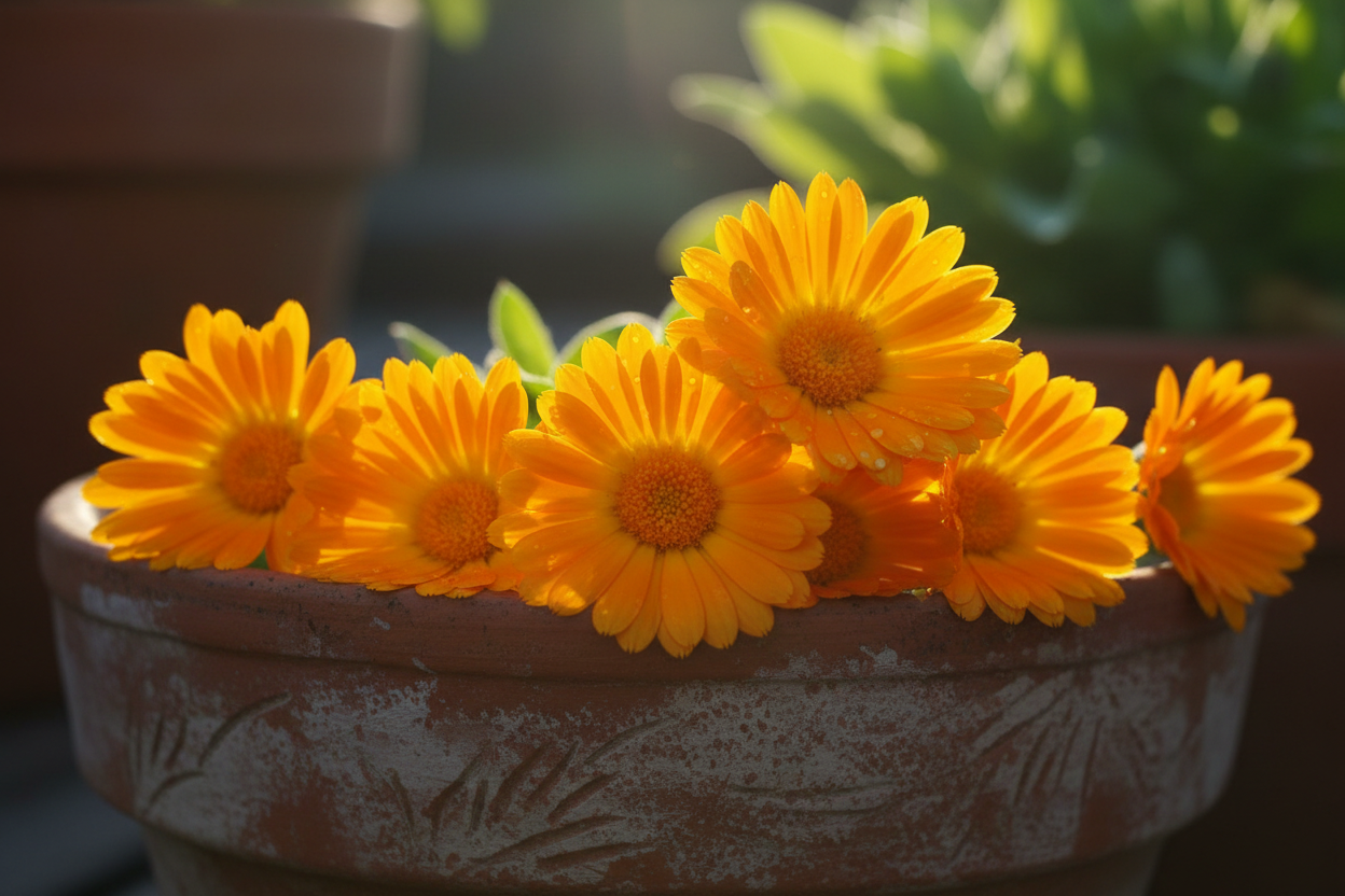 Ringelblume (Calendula officinalis) – Die goldene Sonnenpflanze der Heilgärten zum Räuchern