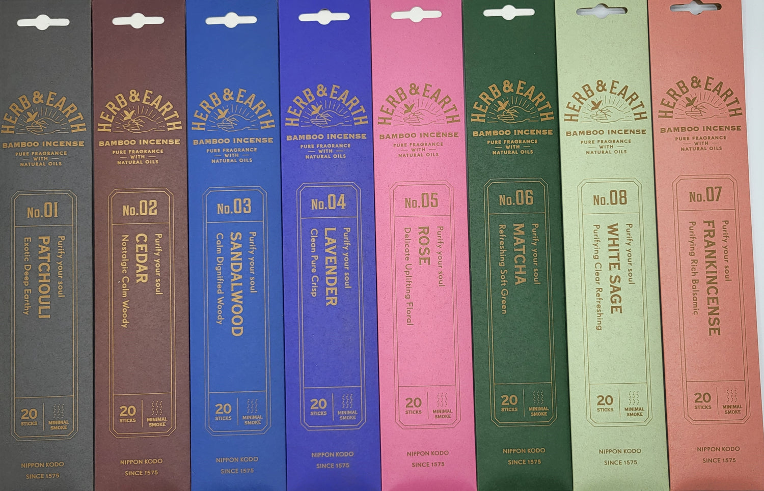 Japanische Räucherstäbchen von Nippon Kodo, natürliche Inhaltsstoffe, Raucharm, 12 verschiedene Duftnoten, Ma-Fumo, die Räuchermanufaktur