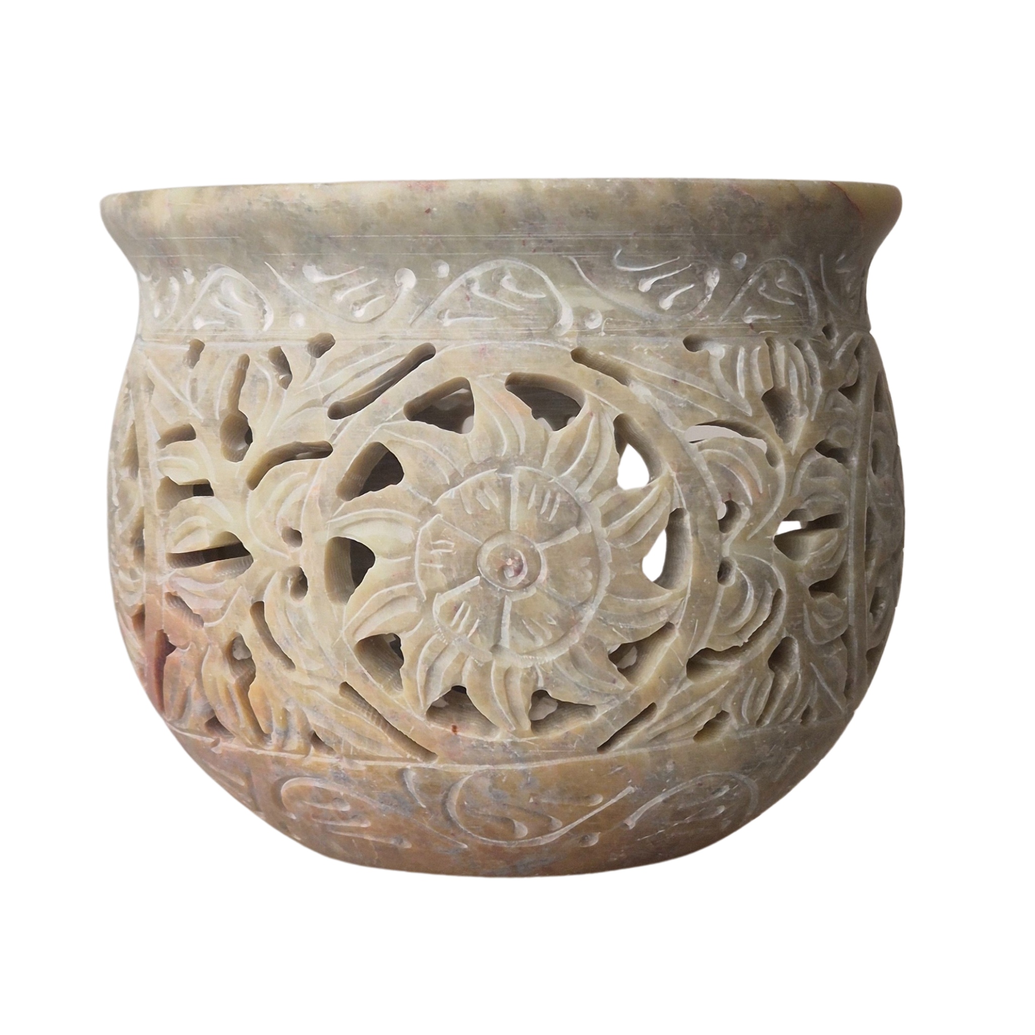 Großes Räuchergefäß aus Speckstein mit großem Sieb zum Auflegen von Räucherwerk - im MAFUMO Shop. Ideal für Rituale und Zeremonien. 