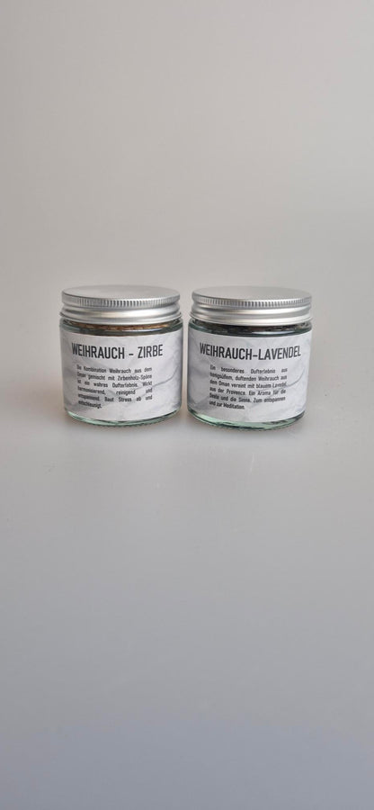 unser Set - Weihrauch Oman mit Zirbenspäne und Weihrauch Oman mit Lavendel - ein wahres Dufterlebnis, erhältlich im Set bei MAFUMO Räuchermanufaktur