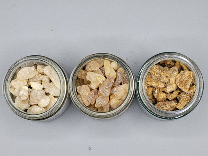 Weihrauch Set mit Weihrauch aus dem Oman, Aden und Tibet, Boswellia sacra, Sal-Harz aus Nepal