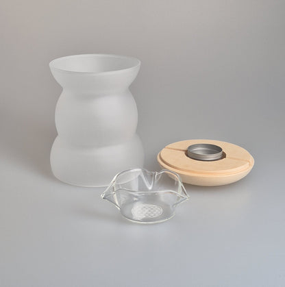 Duftlampe, Aromalampe zum Räuchern mit einem Teelicht. In den Glaseinsatz kann mit einer Räuchermischung geräuchert werden oder einer Wasser-Aromaöl Mischung.
