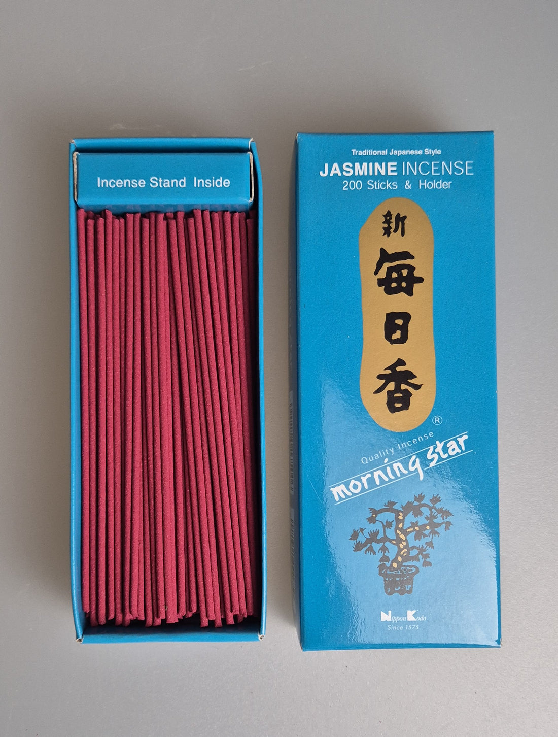 Japanische Räucherstäbchen, Morning Star, 200 Stäbchen mit Incense Halter
