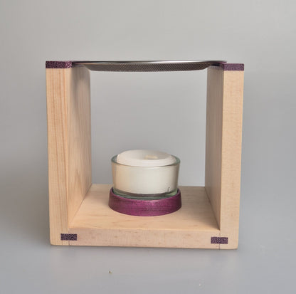 Räuchergefäß aus Zirbenholz und Amarant-Holz, von Hand gefertigt