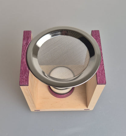 Räuchergefäß aus Zirbenholz und Amarant-Holz, von Hand gefertigt