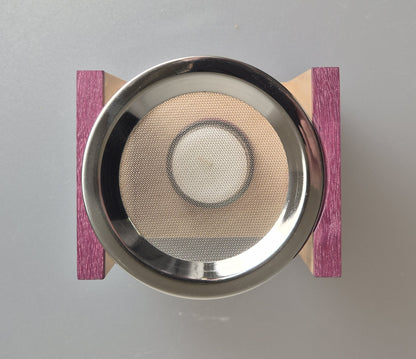 Räuchergefäß aus Zirbenholz und Amarant-Holz, von Hand gefertigt