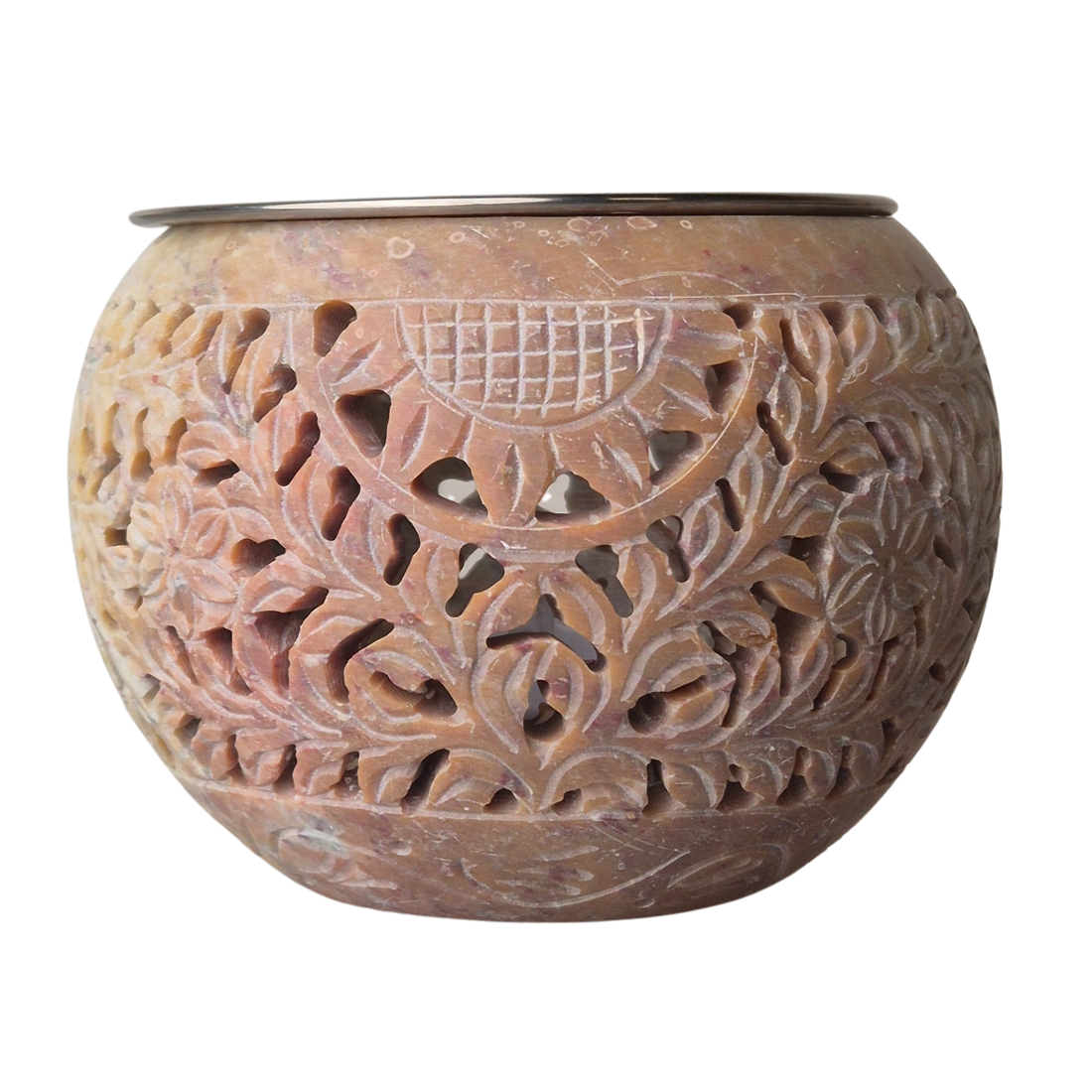 Großes Räuchergefäß aus Speckstein mit großem Sieb zum Auflegen von Räucherwerk - im MAFUMO Shop. Ideal für Rituale und Zeremonien.