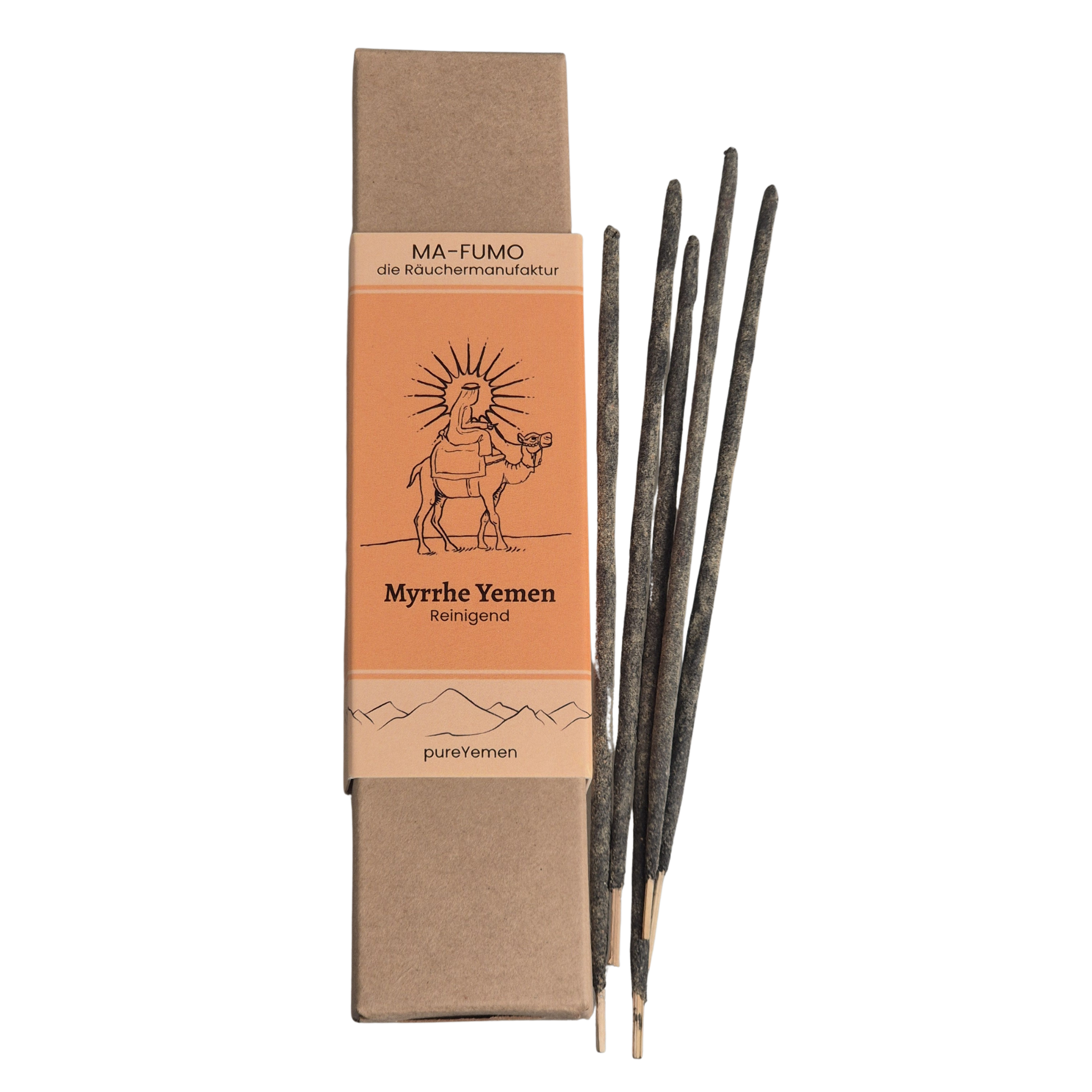 von Hand gerollte Räucherstäbchen aus dem Jemen.  Ohne Zusätze, ohne Chemie - 100% natürliche Rohstoffe. Zu bestellen im MAFUMO Shop