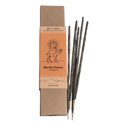 von Hand gerollte Räucherstäbchen aus dem Jemen.  Ohne Zusätze, ohne Chemie - 100% natürliche Rohstoffe. Zu bestellen im MAFUMO Shop