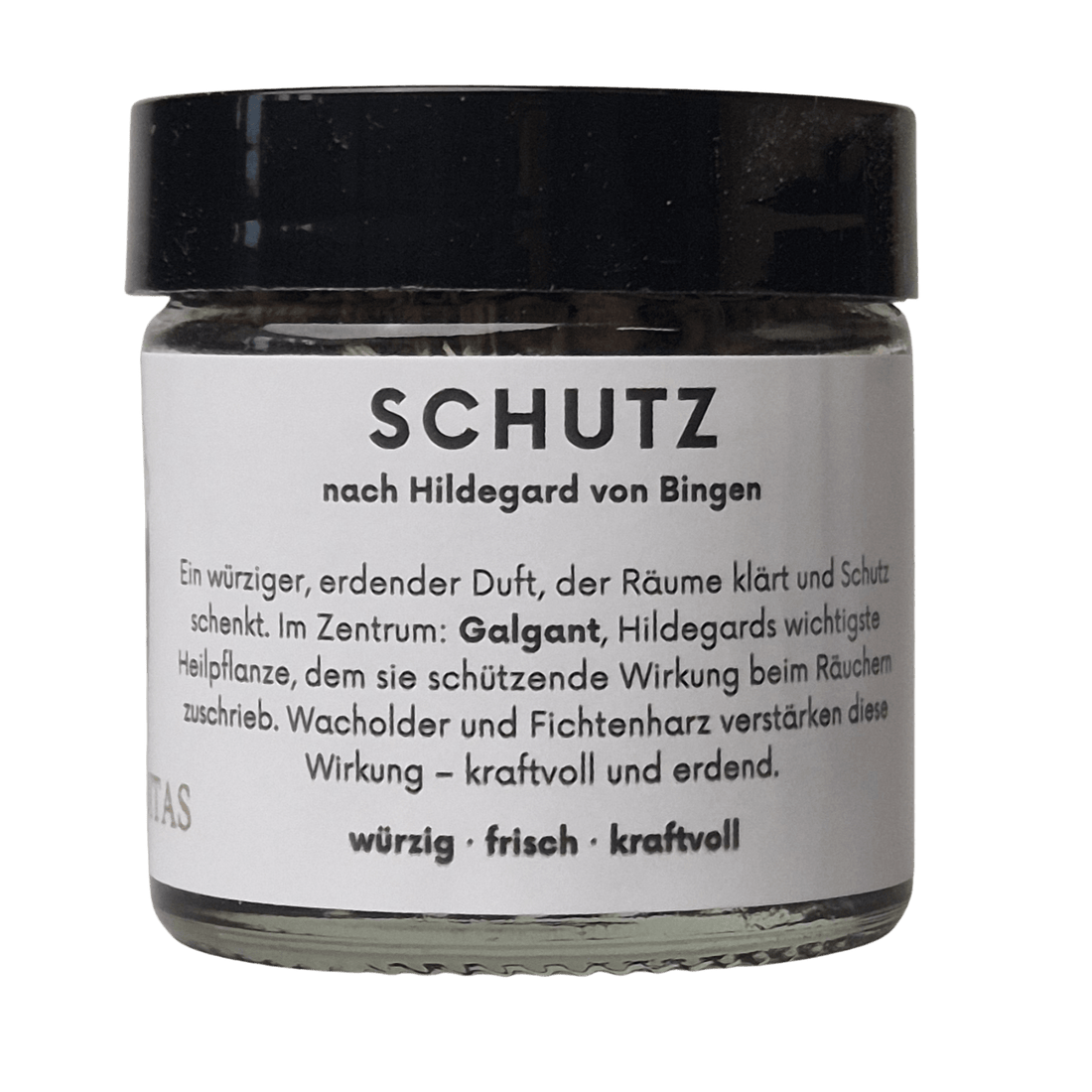 Glastiegel mit Räuchermischung Schutz nach Hildegard von Bingen - MAFUMO