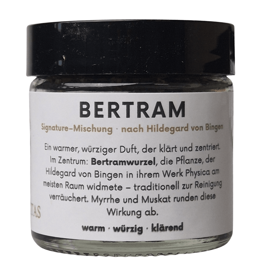 Glastiegel mit Räuchermischung Bertram nach Hildegard von Bingen - MAFUMO