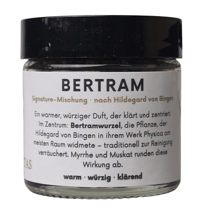 Glastiegel mit Räuchermischung Bertram nach Hildegard von Bingen - MAFUMO