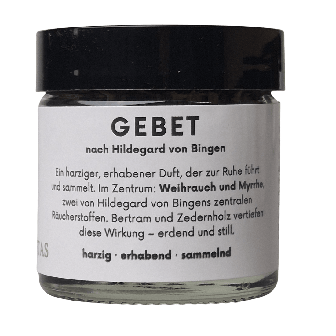 Glastiegel mit Räuchermischung Gebet nach Hildegard von Bingen - bei MAFUMO