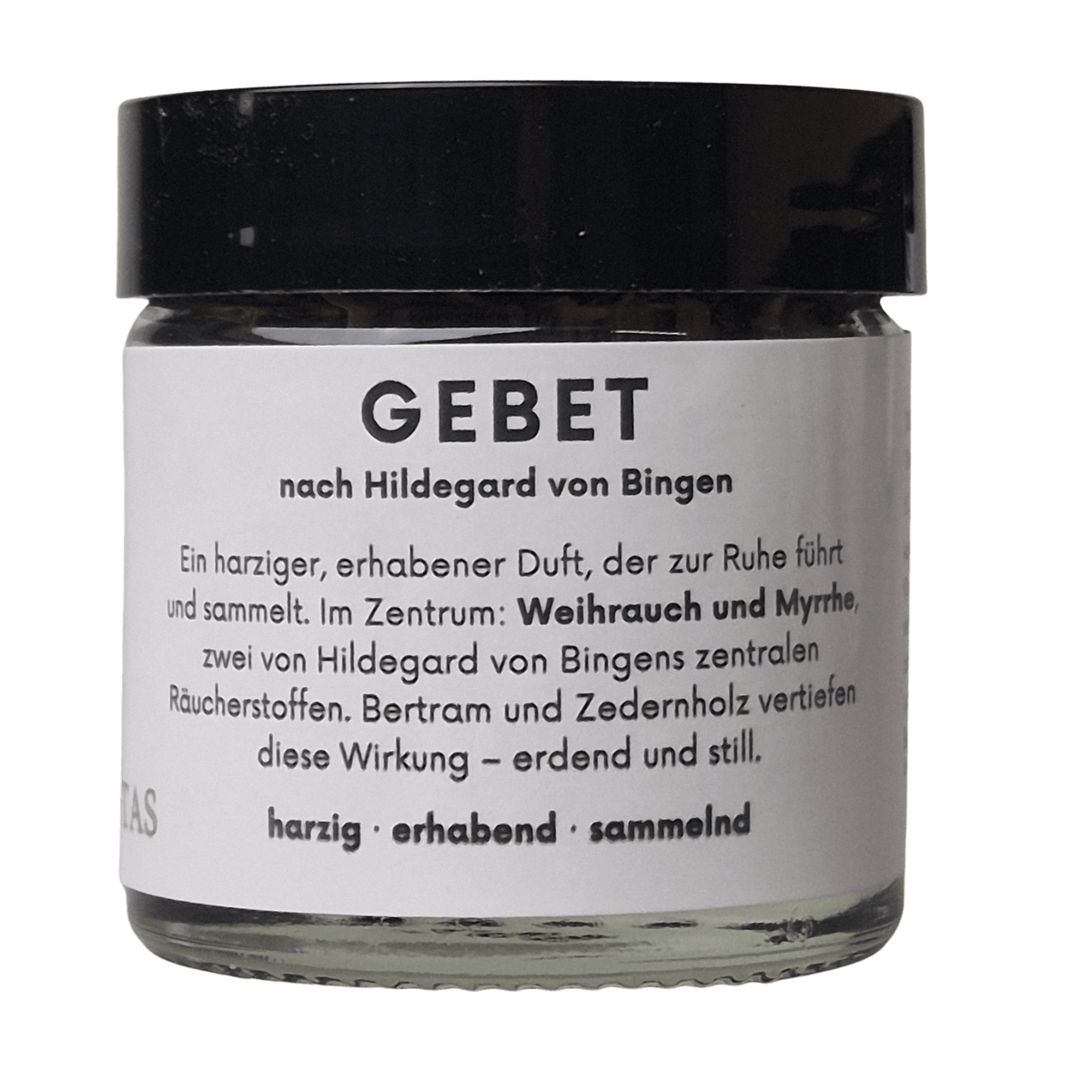 Glastiegel mit Räuchermischung Gebet nach Hildegard von Bingen - bei MAFUMO