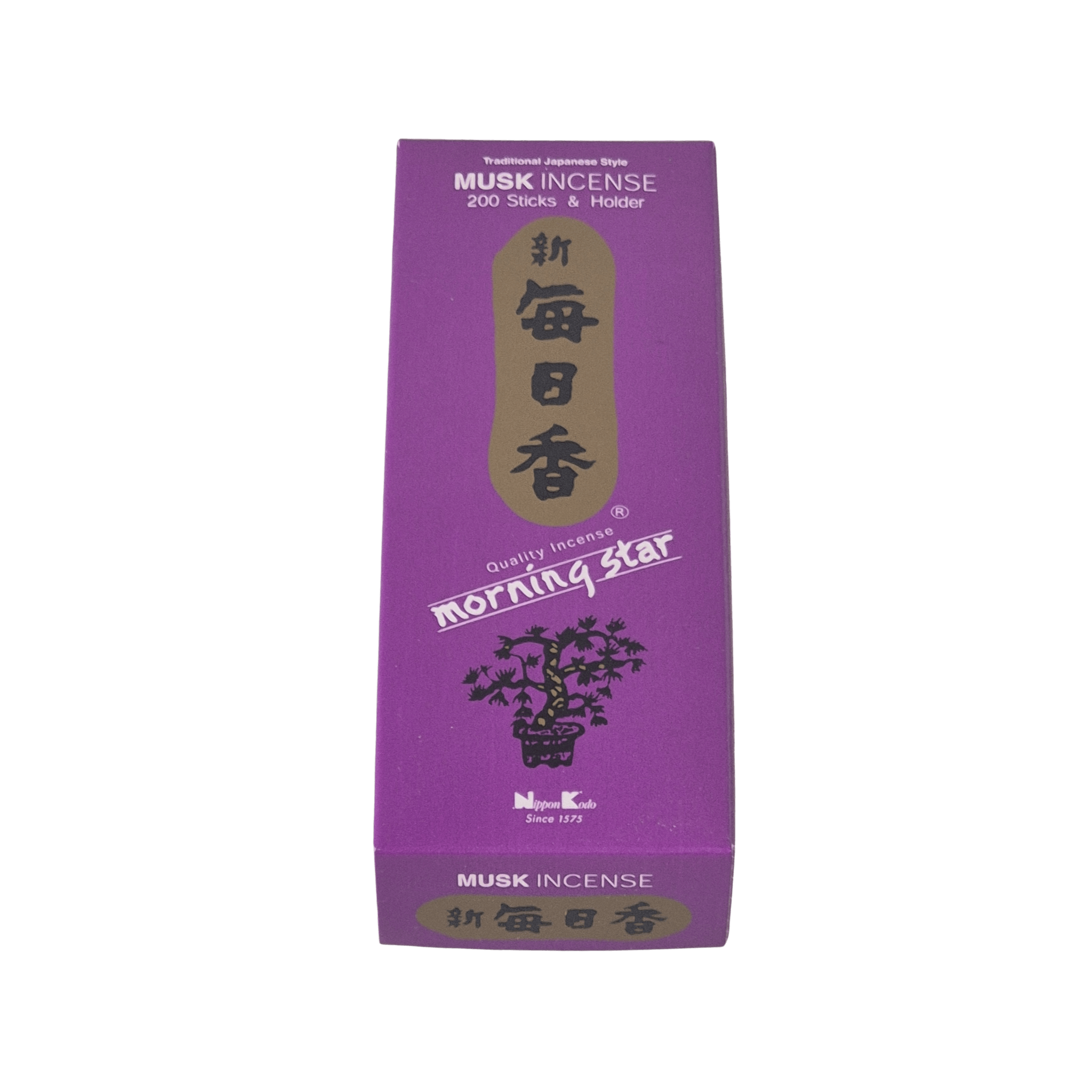Musk -Moschus Räucherstäbchen Packung von Nippon Kodo-200 Sticks mit Keramikhalter