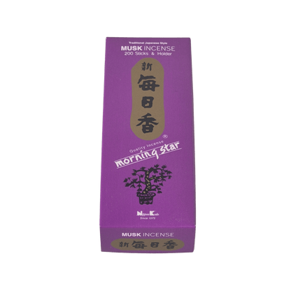Musk -Moschus Räucherstäbchen Packung von Nippon Kodo-200 Sticks mit Keramikhalter