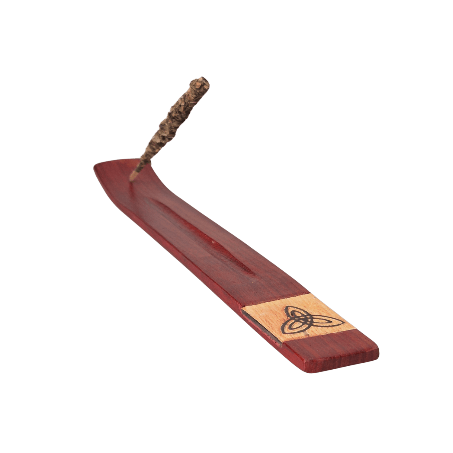 Stäbchenhalter, Räucherstäbchenhalter, Material Holz, Meditation, Kelten, keltisches Design, im Bild mit Räucherstäbchen