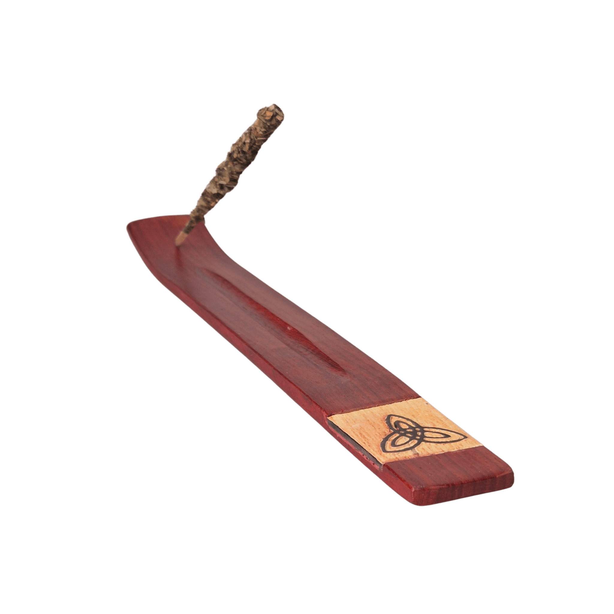 Stäbchenhalter, Räucherstäbchenhalter, Material Holz, Meditation, Kelten, keltisches Design, im Bild mit Räucherstäbchen