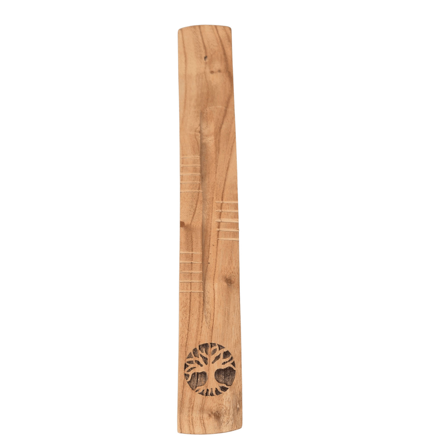 Yggdrasil Holzhalter für Räucherstäbchen – Detailansicht Gravur