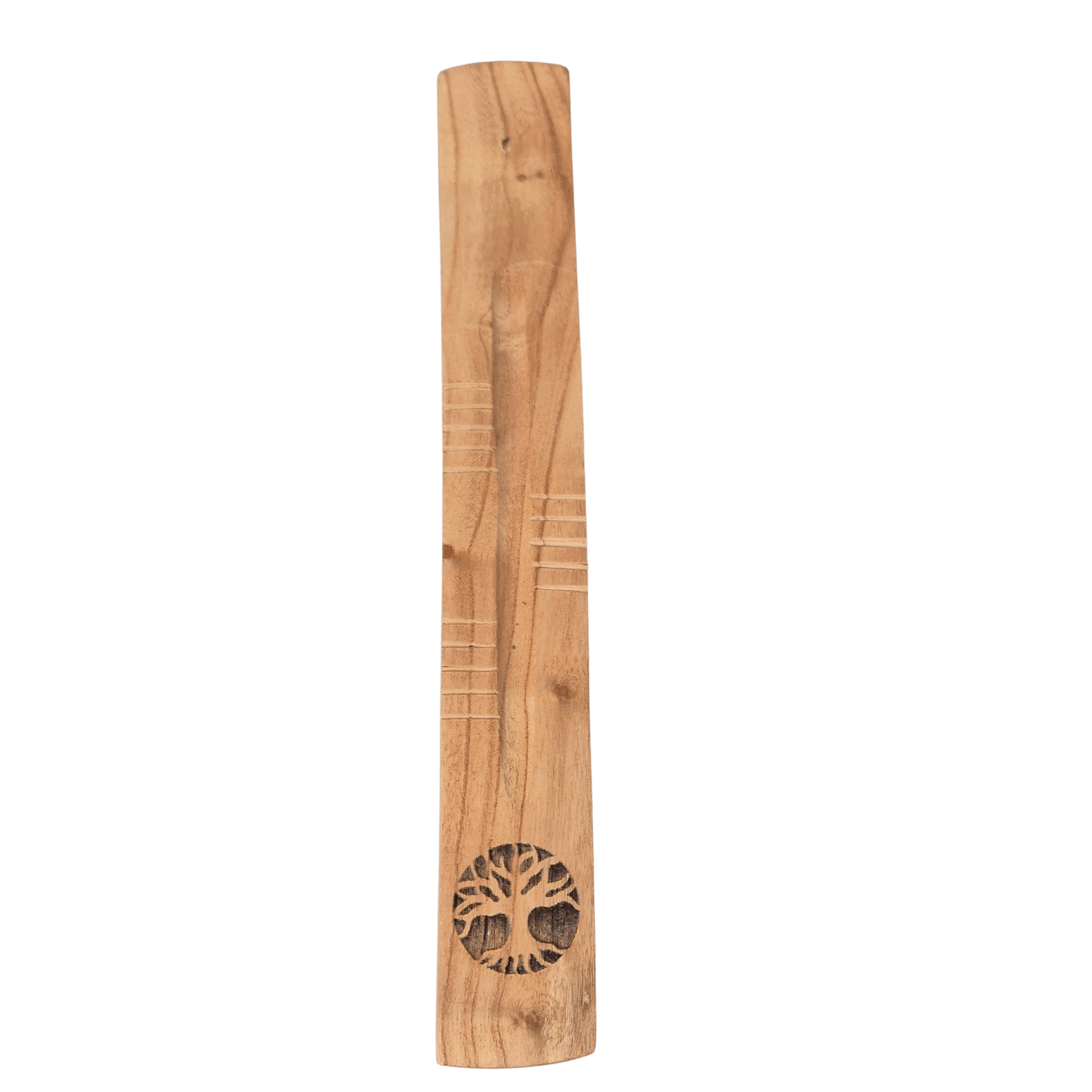Yggdrasil Holzhalter für Räucherstäbchen – Detailansicht Gravur