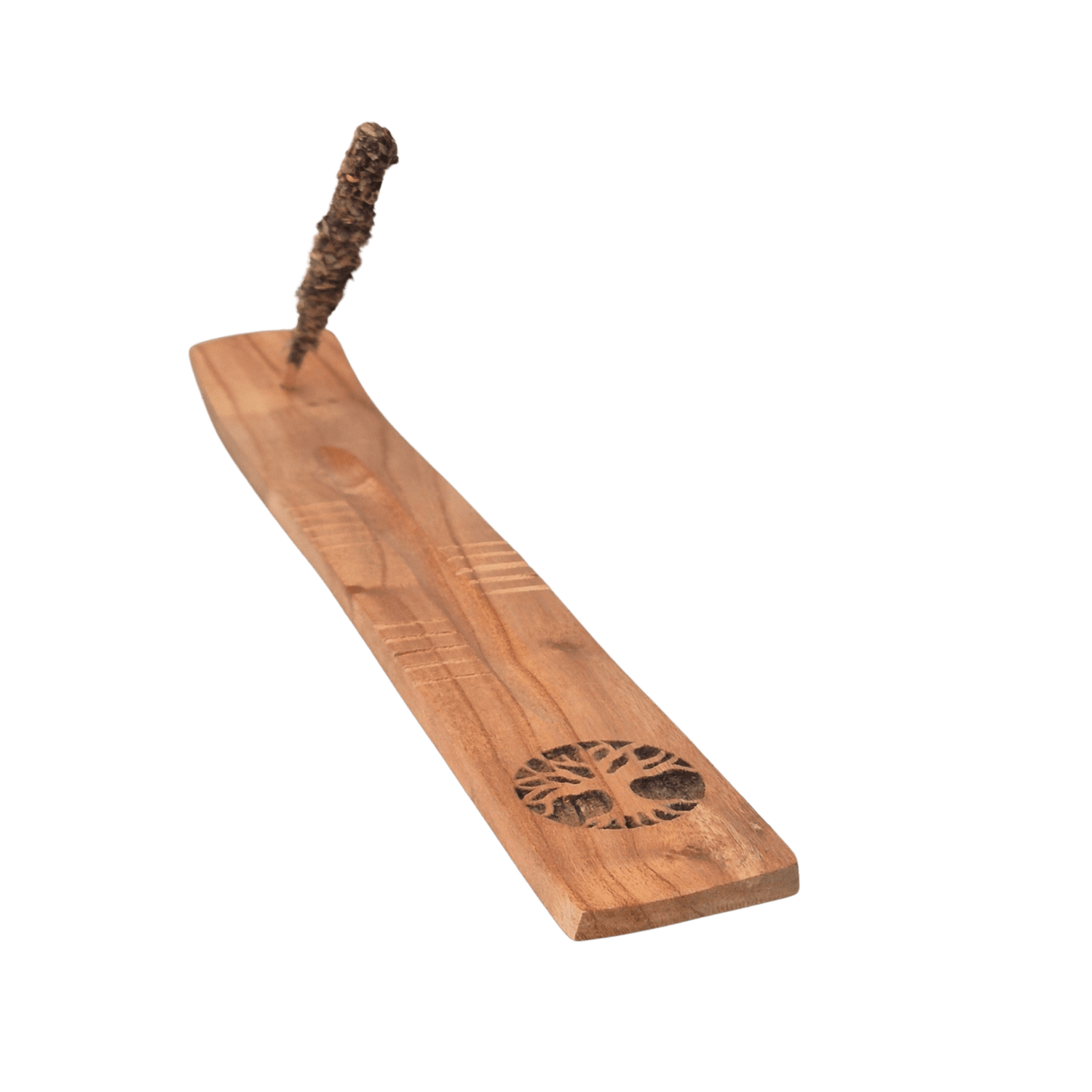Räucherstäbchenhalter aus Mangoholz mit Yggdrasil Gravur – MAFUMO