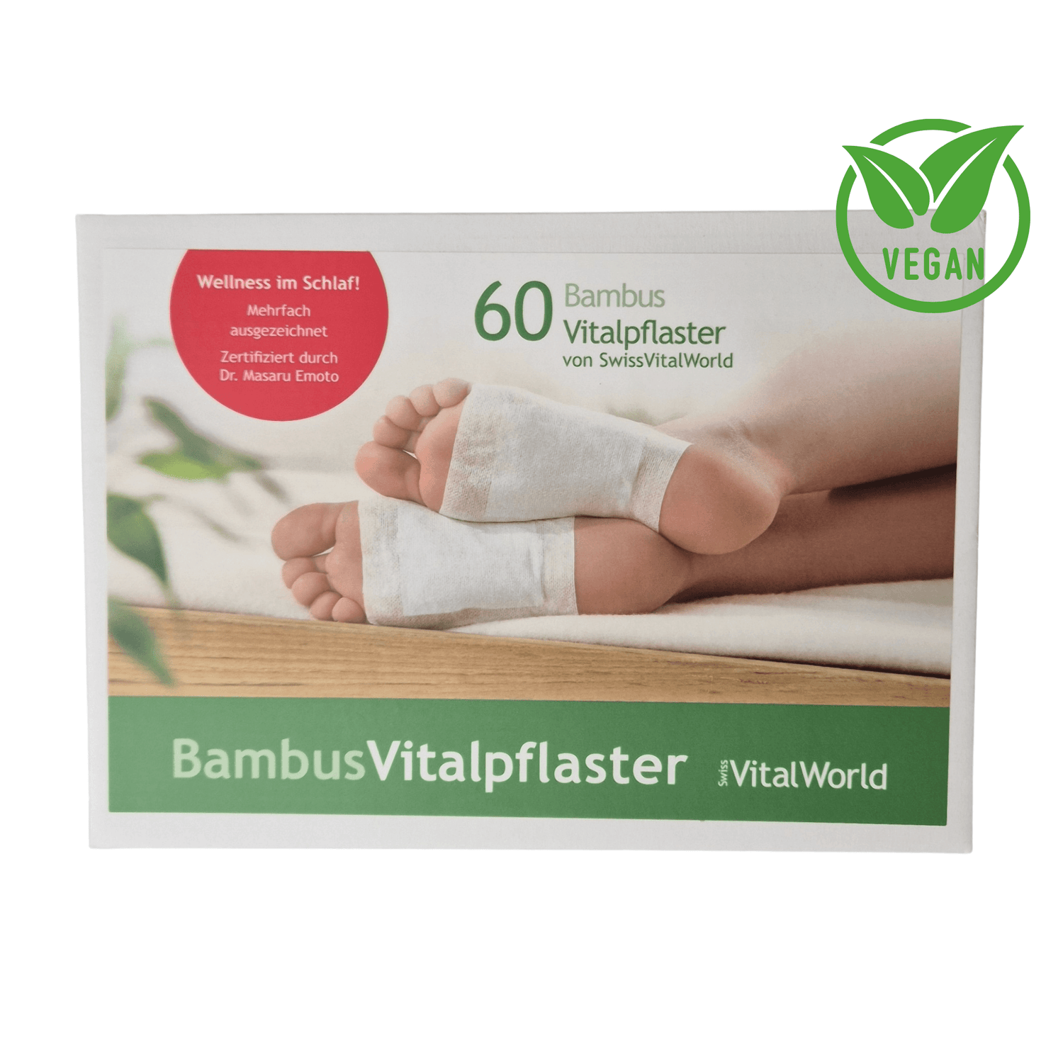 Bambus Vitalpflaster von SwissVitalWorld, Pack mit 60 Pflaster für 30 Nächte | MAFUMO