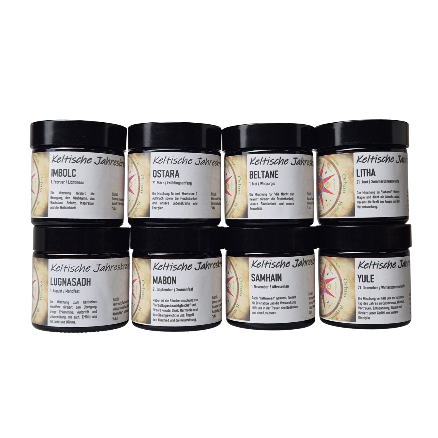 Räuchermischungen, Keltische Jahreskreisfeste, Kelten, Räuchern, Imbolic, Ostara, Beltane, Litha, Lammas, Mabon, Samhain, Yule, Set, Räuchermanufaktur, Sommersonnenwende, Mondfest, Sonnenfest, Walpurgisnacht, Halloween, MAFUMO, Herbsttagundnachtgleiche