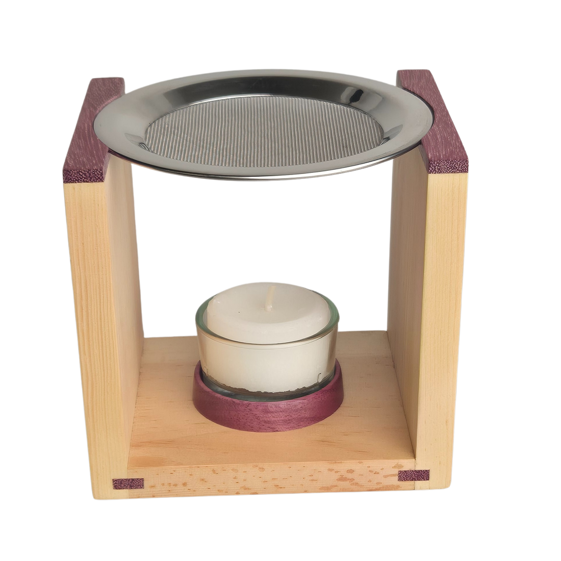 Räuchergefäß aus Zirbenholz und Amarant-Holz, von Hand gefertigt