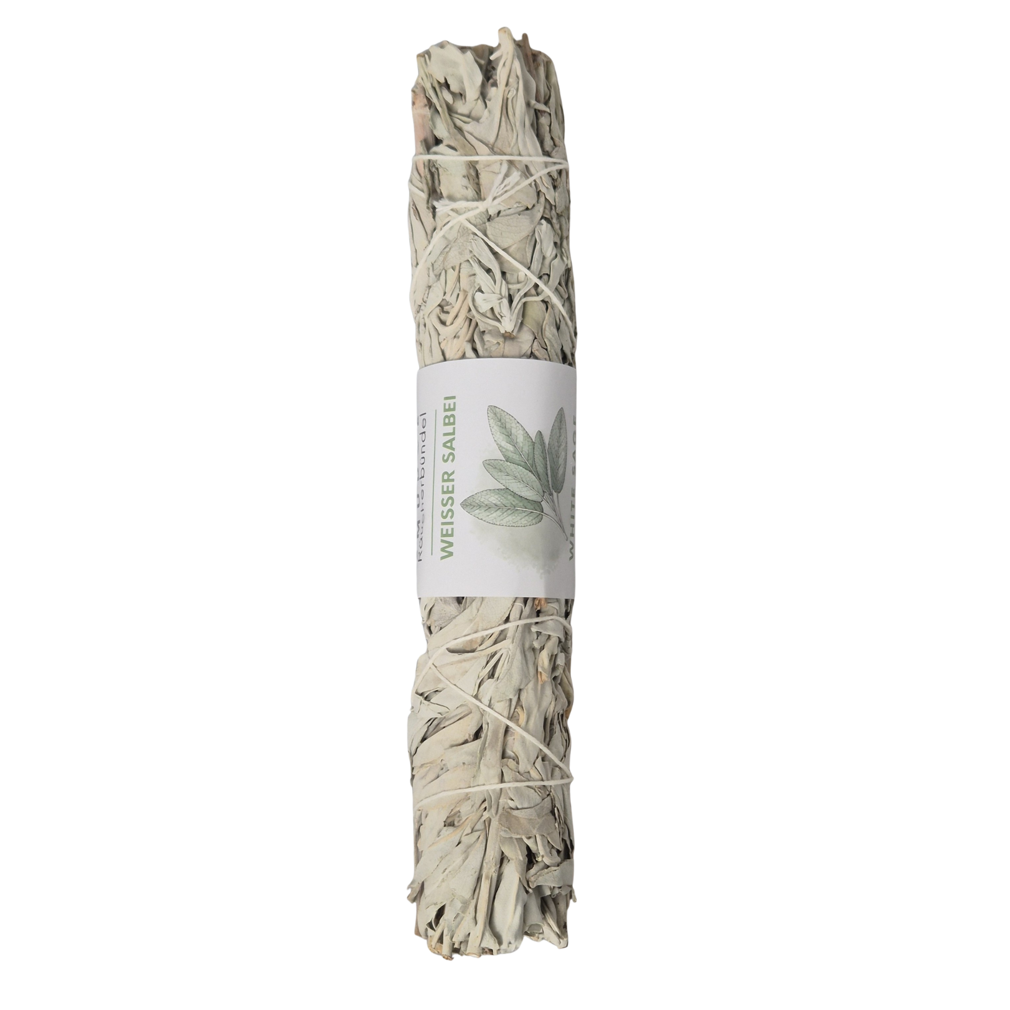 Smudge Weißer Salbei, Räucherbündel groß, 23cm lang. Der Weiße Salbei (White Sage) stammt aus Mexico und den USA. Kontrollierte Einfuhr!