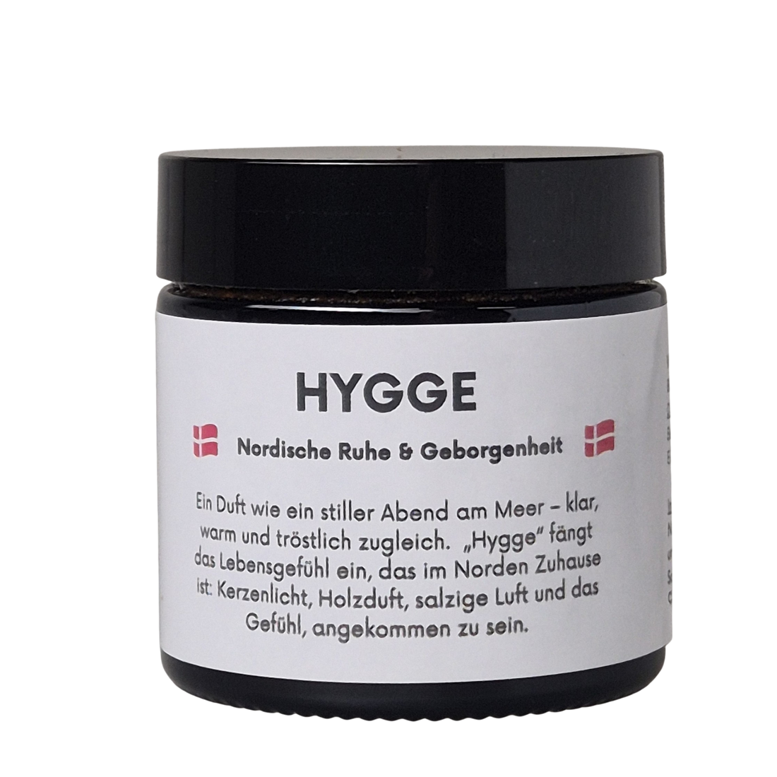 Räuchermischung HYGGE, das Gefühl nordischer Ruhe und Gelassenheit, bei MAFUMO als Räuchermischung im Glastiegel mit 60ml Inhalt