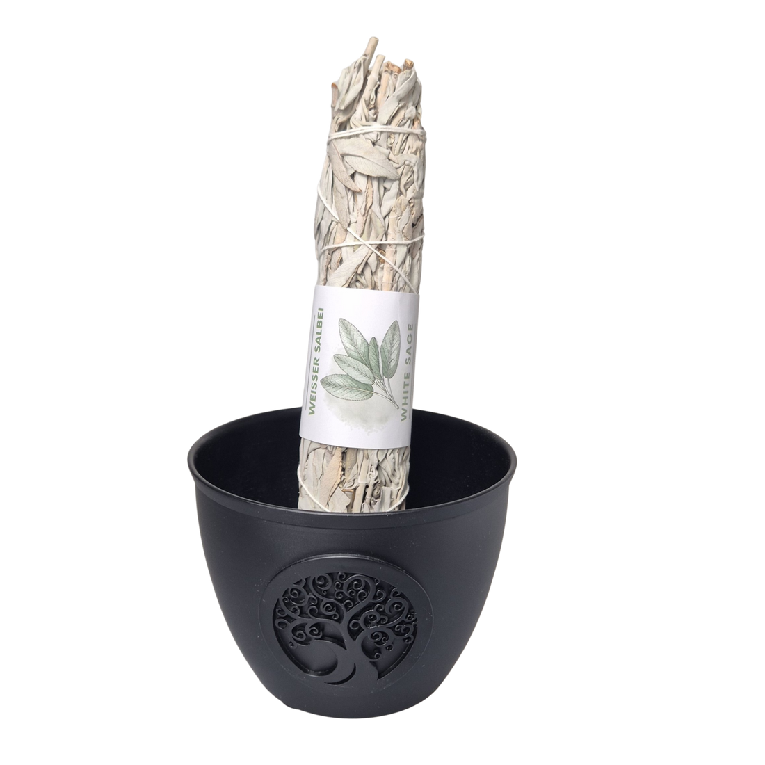 Smudge Bowl aus Eisen - praktischer  Halter für unseren XXL White Sage Smudge. Mit Symbolik Blume des Lebens