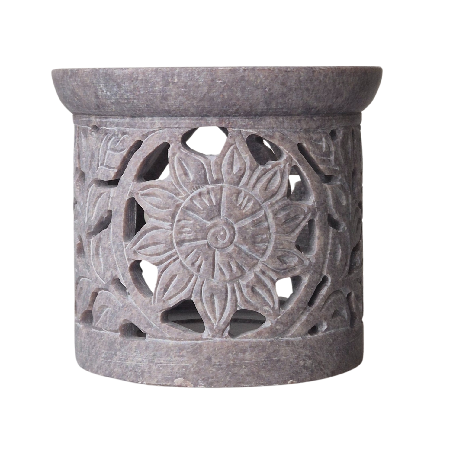 Räuchergefäß aus Speckstein, Siebträger zum Räuchern , Durchmesser 10cm, Sieb 9 cm