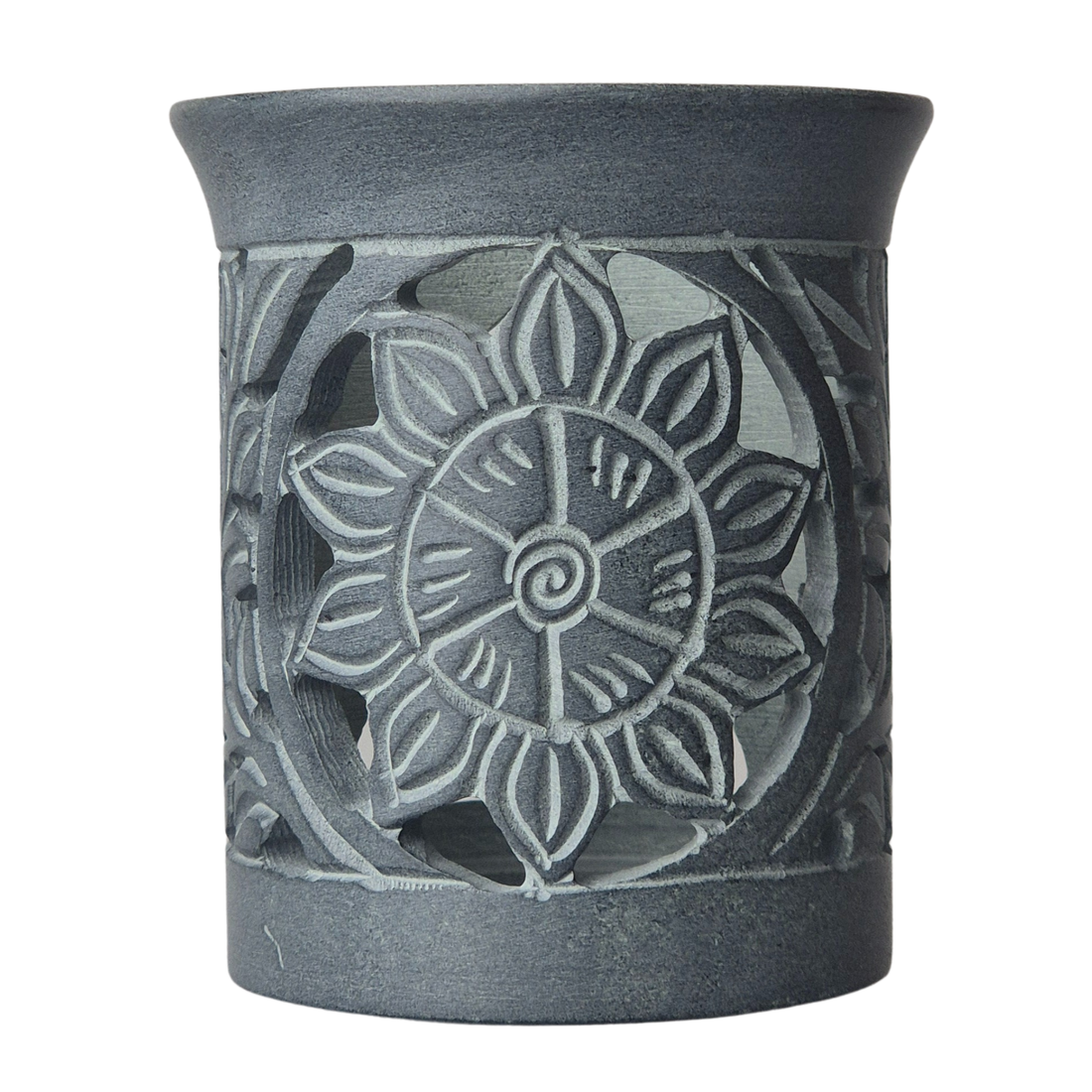 Speckstein Räuchergefäß, 6 cm Sieb, Farbe grau, Motiv Sonne,  MAFUMO Shop online zu bestellen