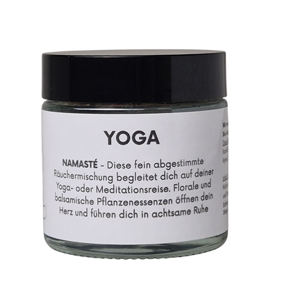 Räuchermischung YOGA – naturrein mit Lavendel, Olibanum &amp; Sandelholz. Sanft-blumiger Duft für Meditation und innere Balance.