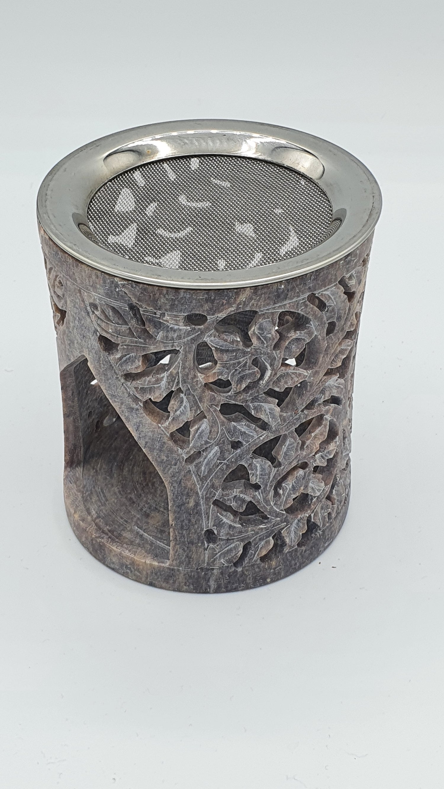 Räuchern, Siebträger, Speckstein, Dufträuchern, Räuchermischung, mit Kerze räuchern