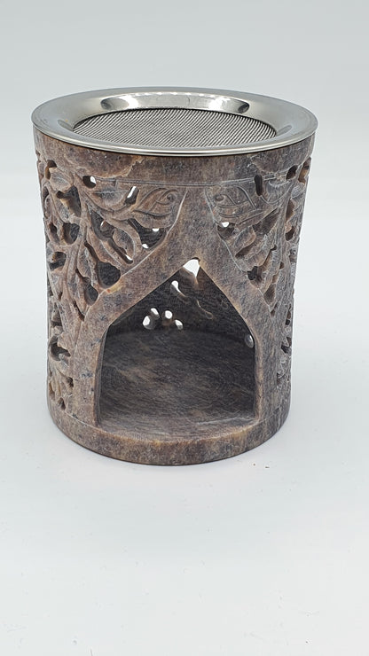 Räuchern, Siebträger, Speckstein, Dufträuchern, Räuchermischung, mit Kerze räuchern